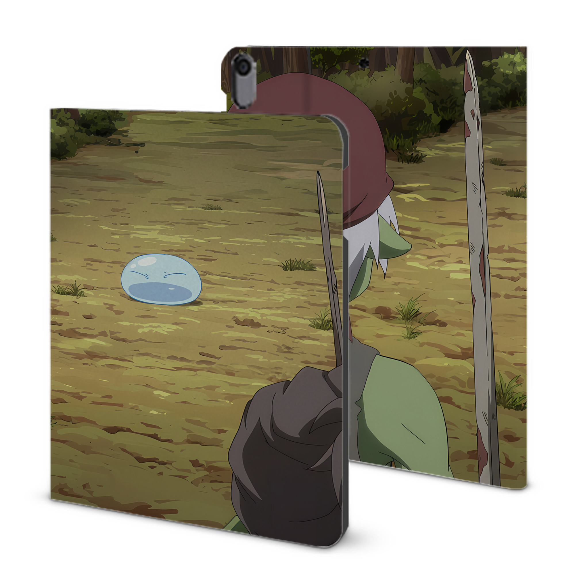 （画像用） 転スラ Regarding Reincarnated to Slime IPad ケース ブック型 PUレザー TPU 耐衝撃 軽量 薄型 ペン収納なし 全面保護 IPad 各モデル対応